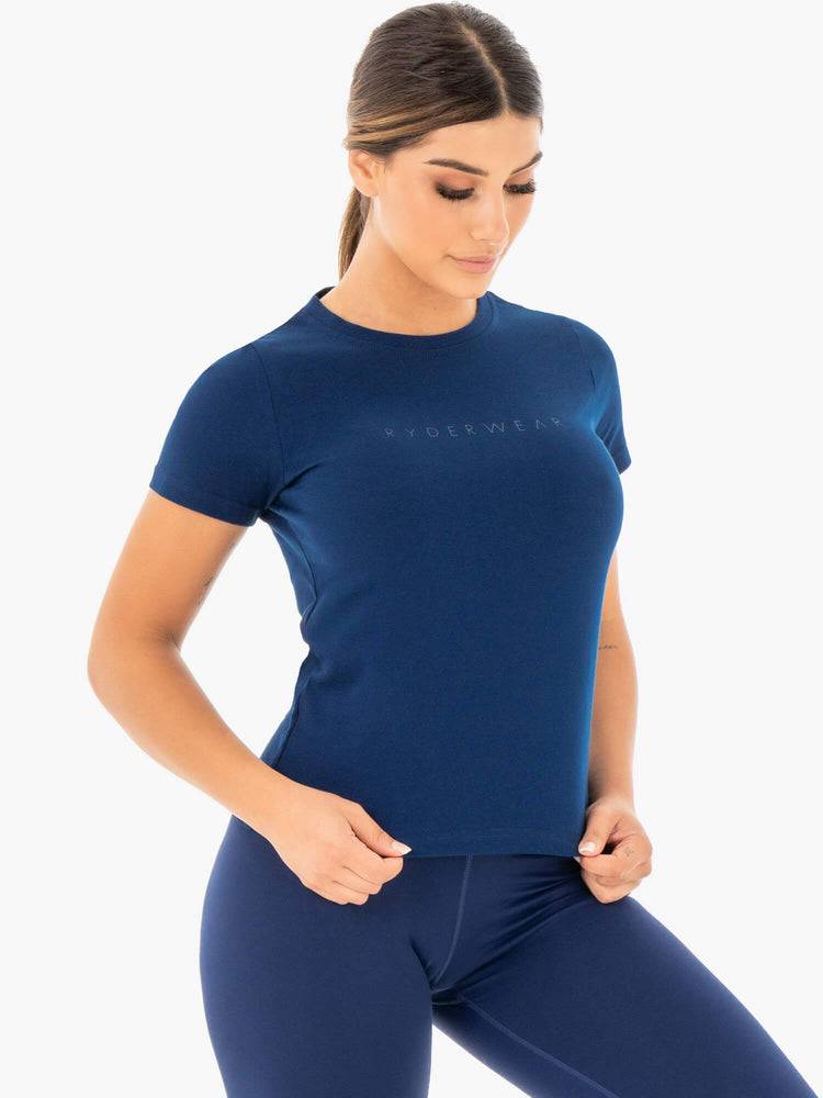 Navy Ryderwear Women T Shirts Motion Women's T Shirts | AU2687CE