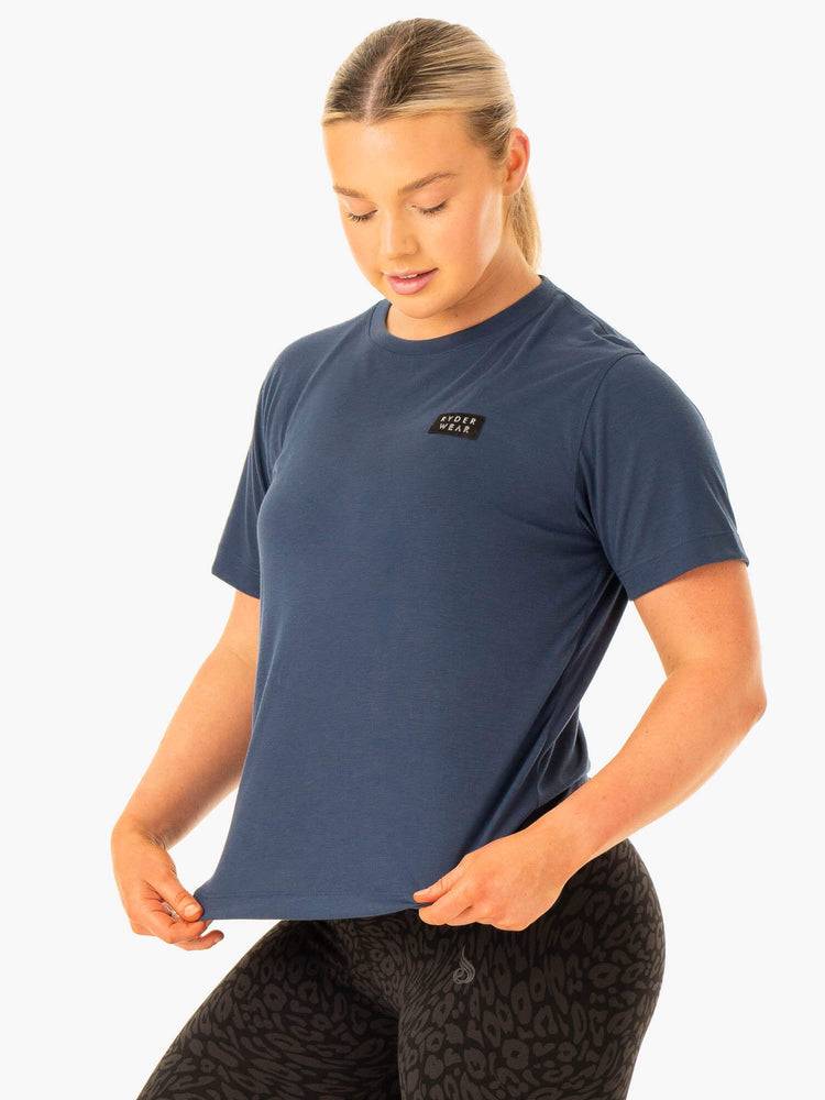 Navy Ryderwear Women T Shirts Rotation Women's T Shirts | AU2767FM