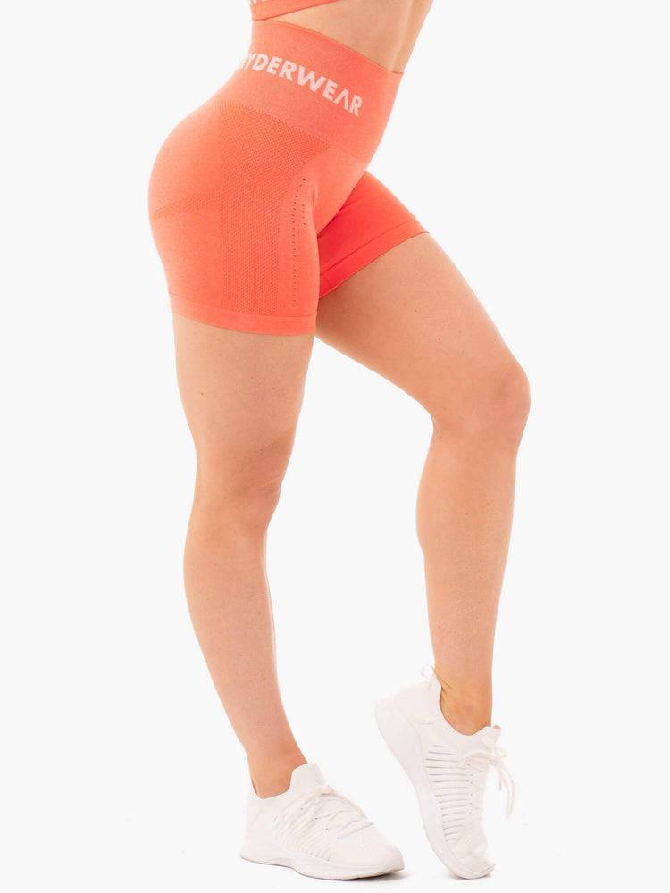 Orange Marl Ryderwear Women Shorts Seamless Staples Women's Shorts | AU2196GL