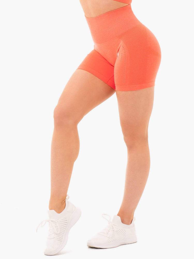 Orange Marl Ryderwear Women Shorts Seamless Staples Women\'s Shorts | AU2196GL