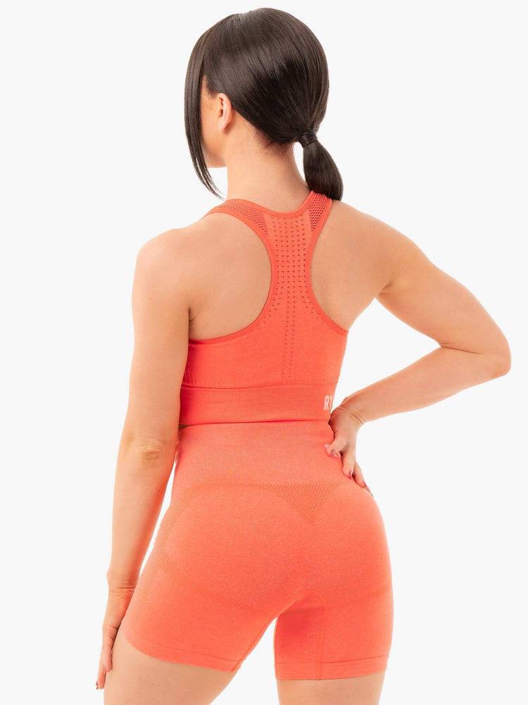 Orange Marl Ryderwear Women Sports Bra Seamless Staples Women's Sports Bra | AU2530RW