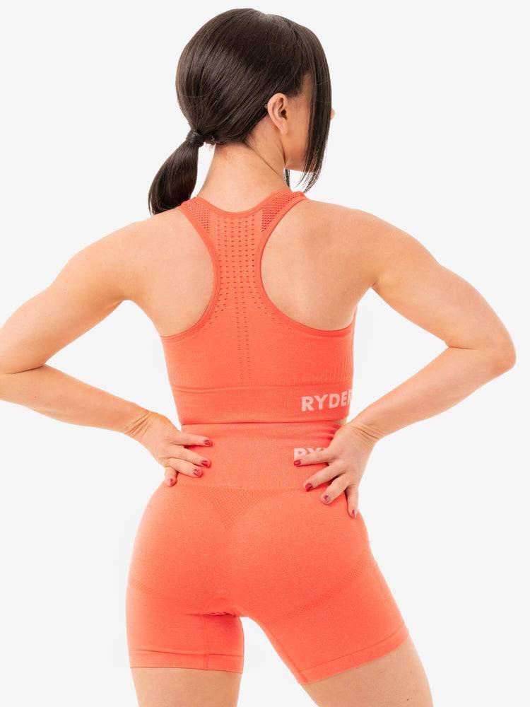 Orange Marl Ryderwear Women Sports Bra Seamless Staples Women's Sports Bra | AU2530RW