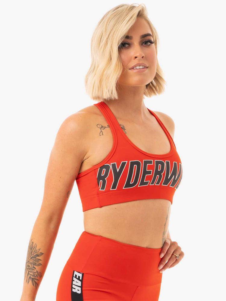 Orange Red Ryderwear Women Sports Bra Courtside Women's Sports Bra | AU2461XF