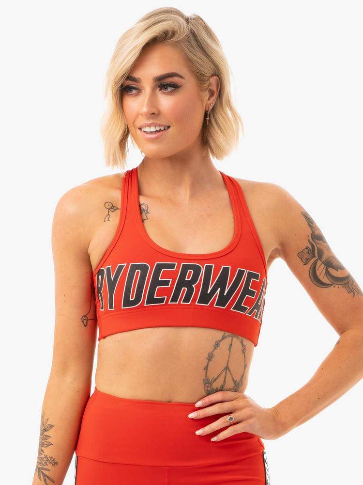 Orange Red Ryderwear Women Sports Bra Courtside Women\'s Sports Bra | AU2461XF