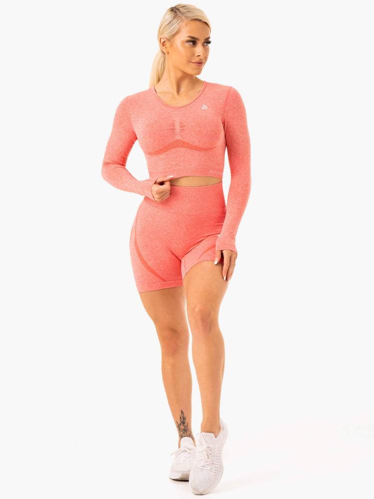 Peach Marl Ryderwear Women Shorts Sculpt Seamless Women's Shorts | AU1990JJ