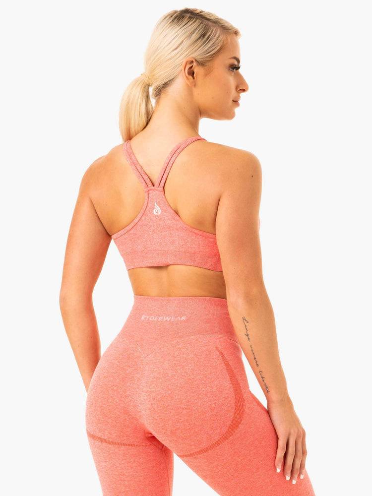 Peach Marl Ryderwear Women Sports Bra Sculpt Seamless Women's Sports Bra | AU2331XF