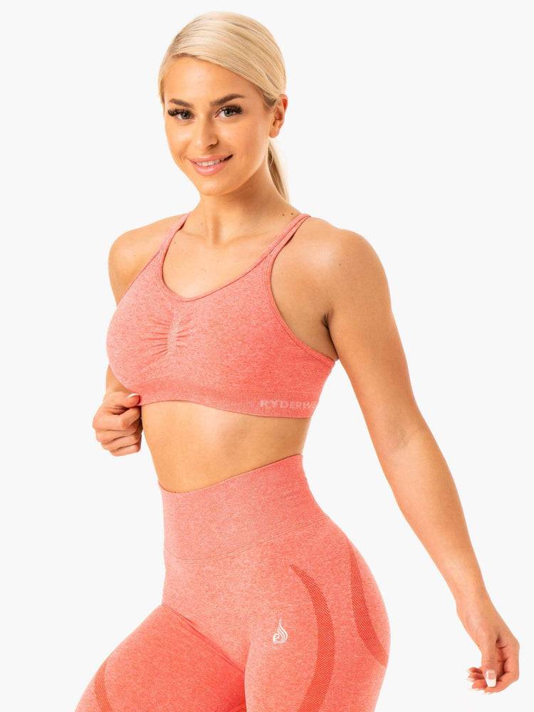 Peach Marl Ryderwear Women Sports Bra Sculpt Seamless Women's Sports Bra | AU2331XF