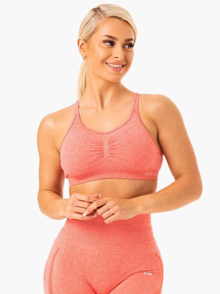 Peach Marl Ryderwear Women Sports Bra Sculpt Seamless Women\'s Sports Bra | AU2331XF