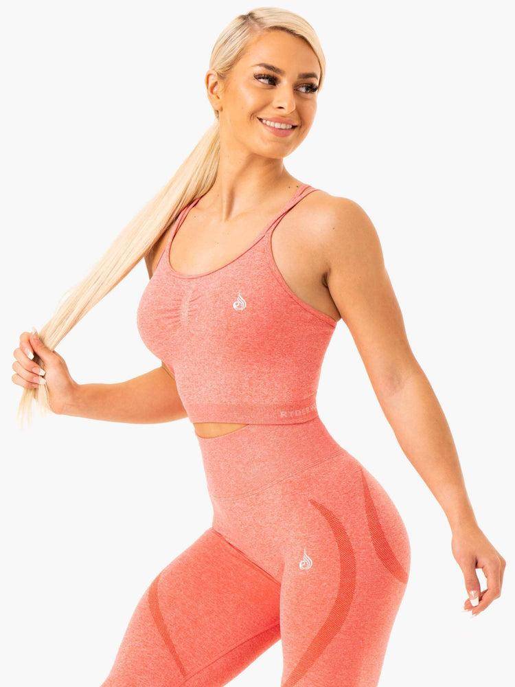 Peach Marl Ryderwear Women Tanks Sculpt Seamless Women's Tanks | AU2941MA