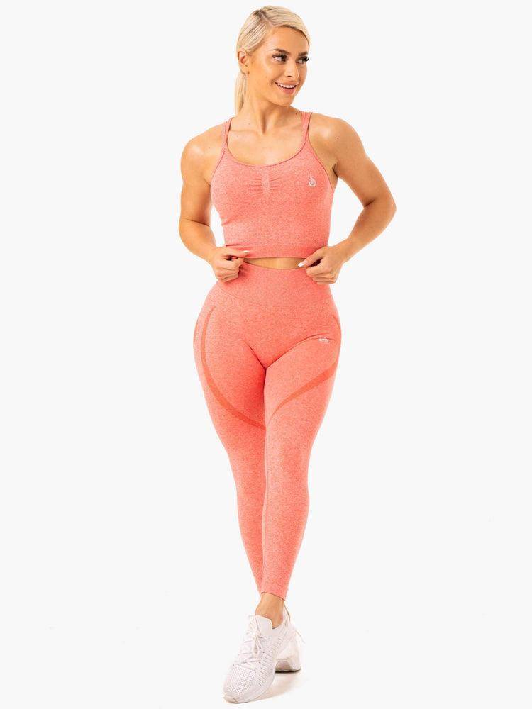 Peach Marl Ryderwear Women Tanks Sculpt Seamless Women's Tanks | AU2941MA