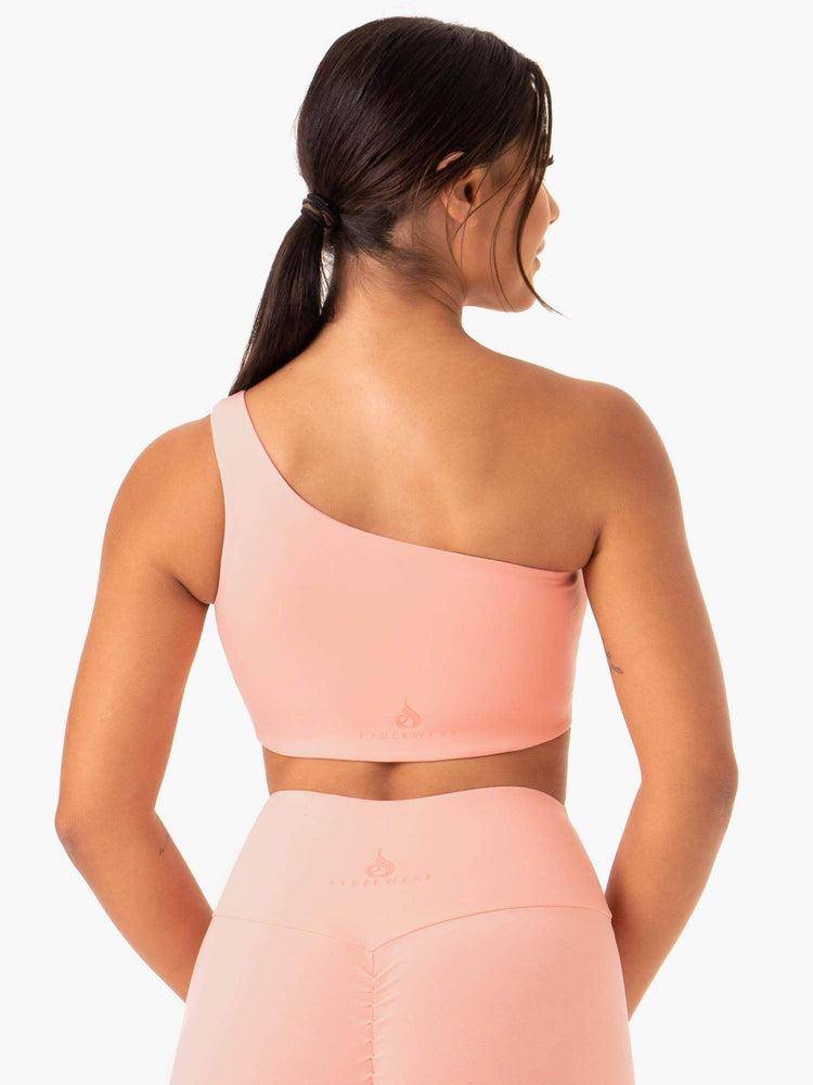 Peach Ryderwear Women Sports Bra Adapt One Shoulder Women's Sports Bra | AU2344IS