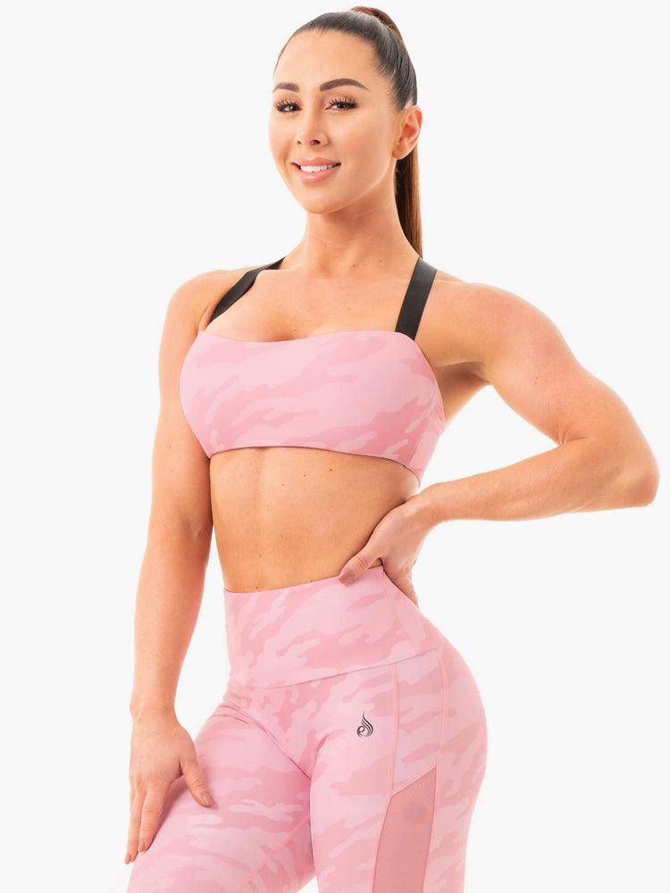 Pink Camo Ryderwear Women Sports Bra Camo Women's Sports Bra | AU2409XF