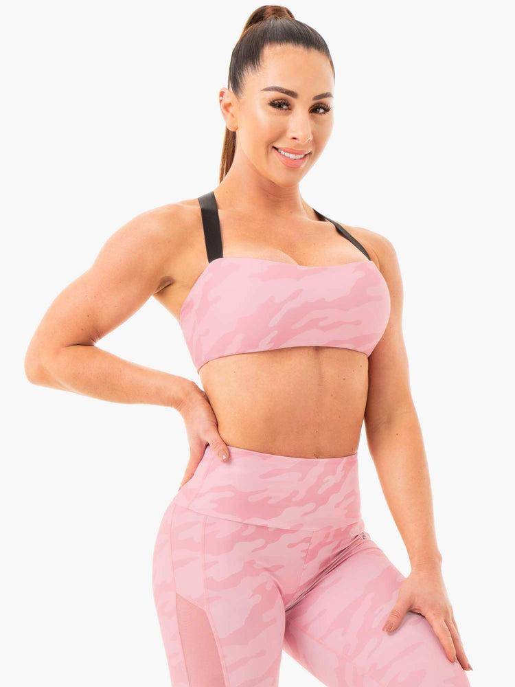 Pink Camo Ryderwear Women Sports Bra Camo Women's Sports Bra | AU2409XF