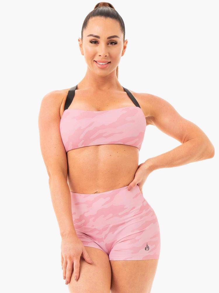 Pink Camo Ryderwear Women Sports Bra Camo Women\'s Sports Bra | AU2409XF