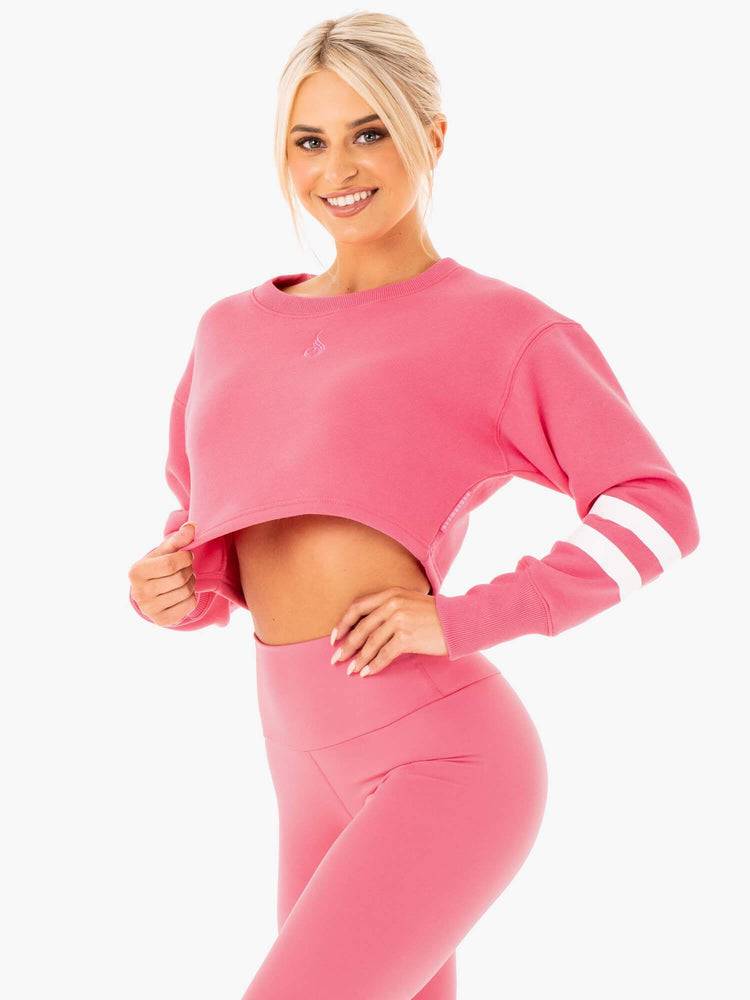 Pink Lemonade Ryderwear Women Sweaters Motion Cropped Women's Sweaters | AU2599DN