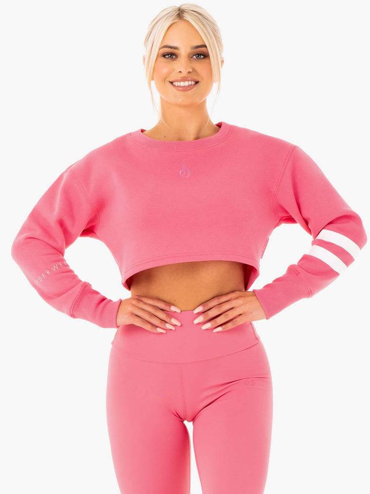 Pink Lemonade Ryderwear Women Sweaters Motion Cropped Women's Sweaters | AU2599DN