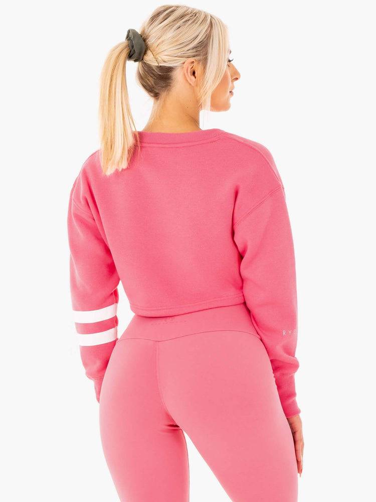 Pink Lemonade Ryderwear Women Sweaters Motion Cropped Women's Sweaters | AU2599DN