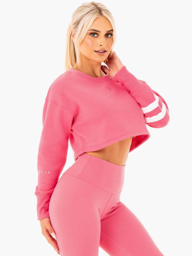 Pink Lemonade Ryderwear Women Sweaters Motion Cropped Women\'s Sweaters | AU2599DN