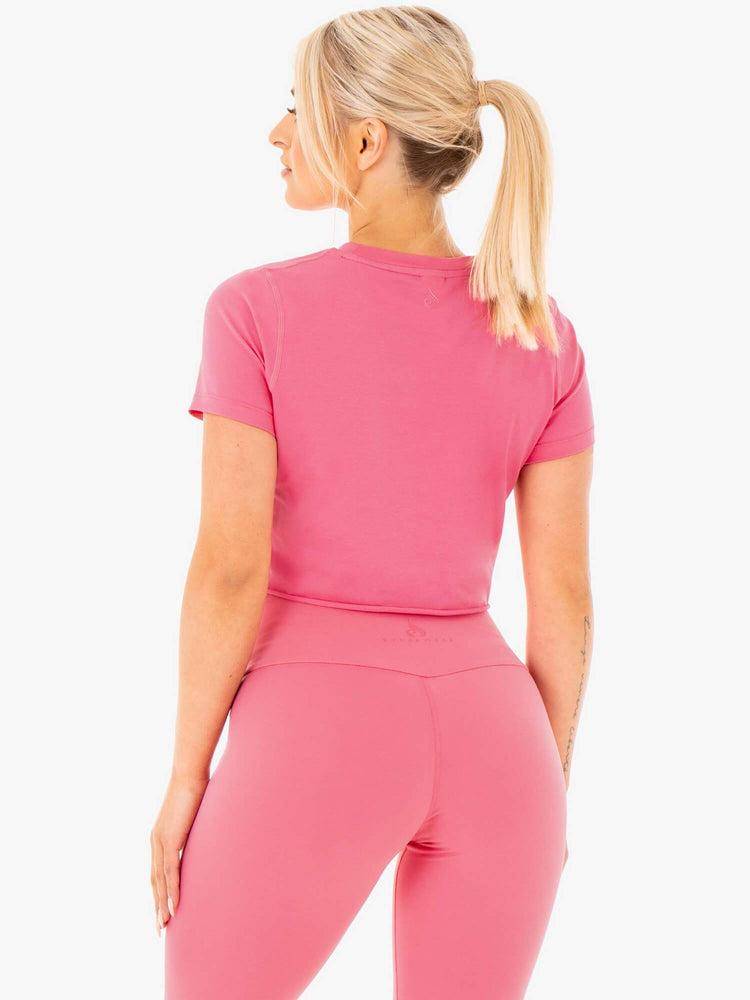 Pink Lemonade Ryderwear Women T Shirts Motion Cropped Women's T Shirts | AU2683MA