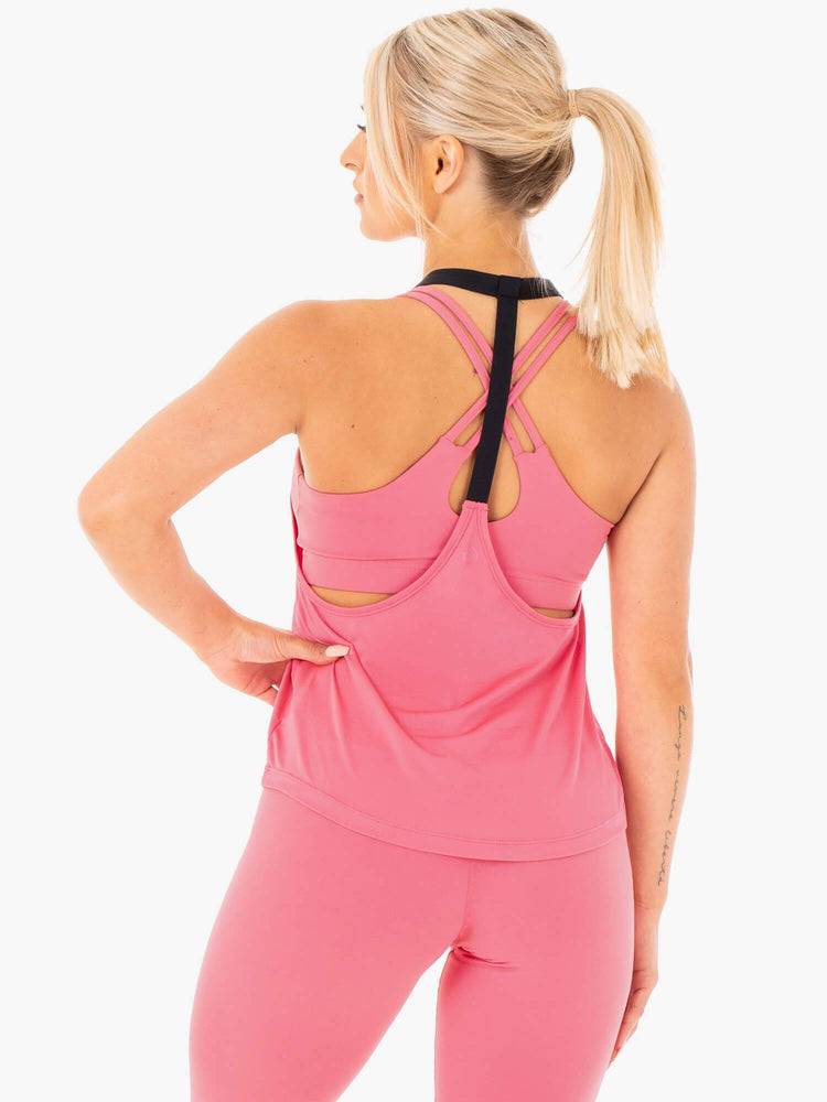 Pink Lemonade Ryderwear Women Tanks Motion Slinky T-Back Women's Tanks | AU3010WY