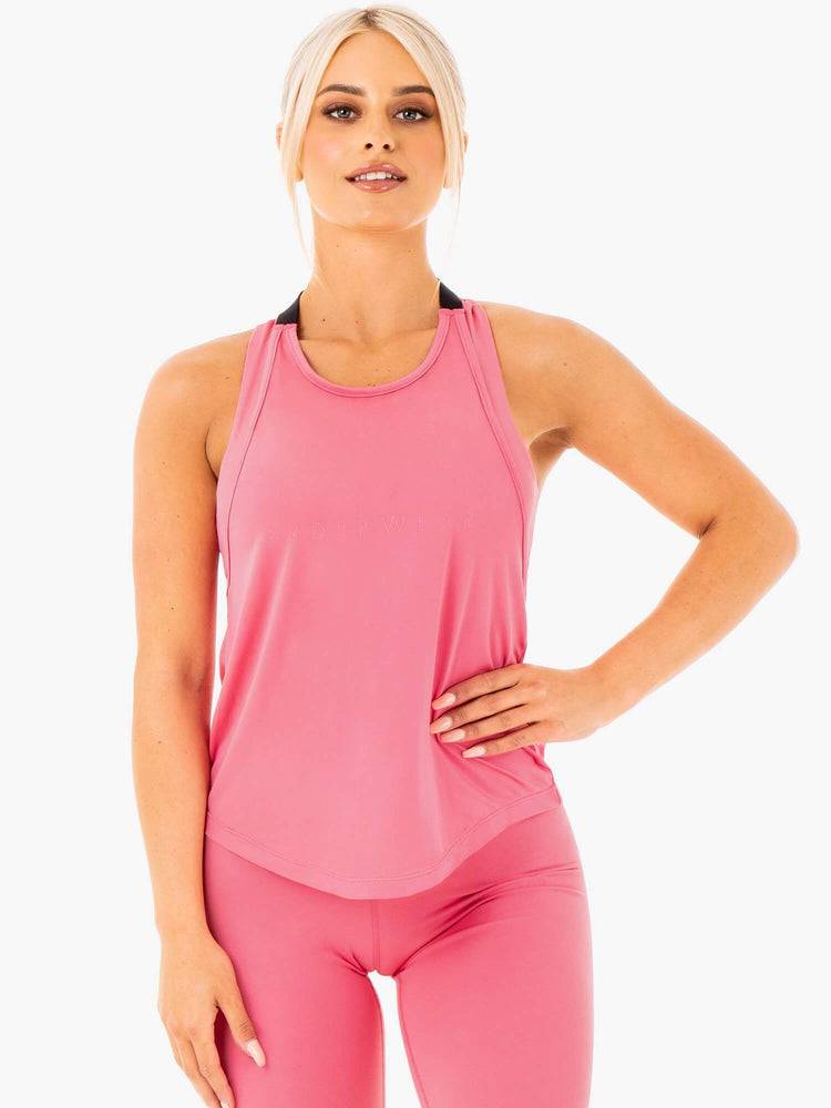 Pink Lemonade Ryderwear Women Tanks Motion Slinky T-Back Women's Tanks | AU3010WY