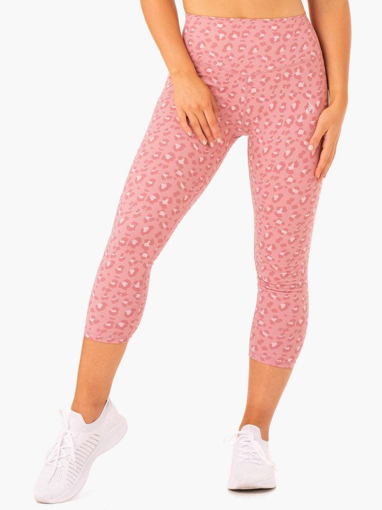 Pink Leopard Ryderwear Women Leggings Hybrid 7/8 Women's Leggings | AU1836LH