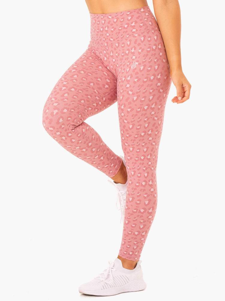 Pink Leopard Ryderwear Women Leggings Hybrid Full Length Women's Leggings | AU1884GL