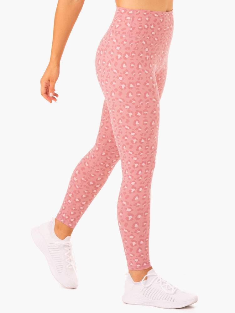 Pink Leopard Ryderwear Women Leggings Hybrid Full Length Women's Leggings | AU1884GL