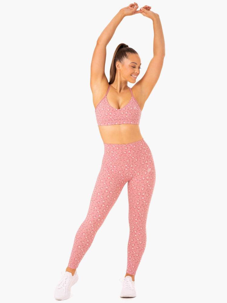 Pink Leopard Ryderwear Women Leggings Hybrid Full Length Women's Leggings | AU1884GL