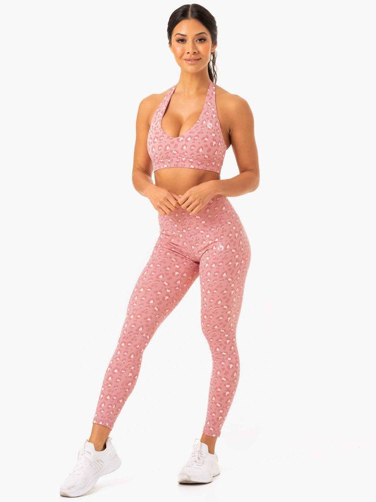 Pink Leopard Ryderwear Women Leggings Hybrid Full Length Women's Leggings | AU1884GL