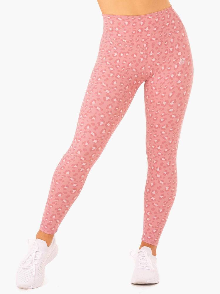 Pink Leopard Ryderwear Women Leggings Hybrid Full Length Women\'s Leggings | AU1884GL