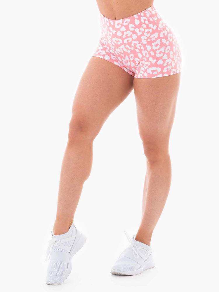 Pink Leopard Ryderwear Women Shorts Animal Scrunch Bum Women\'s Shorts | AU2034OR