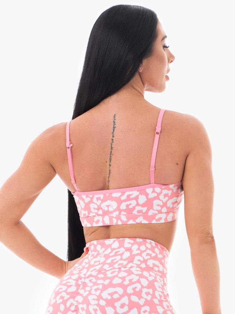 Pink Leopard Ryderwear Women Sports Bra Animal Women's Sports Bra | AU2554YU