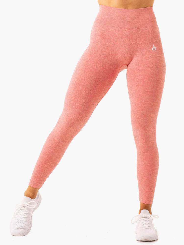 Pink Marl Ryderwear Women Leggings Essential Seamless Women's Leggings | AU1768EX