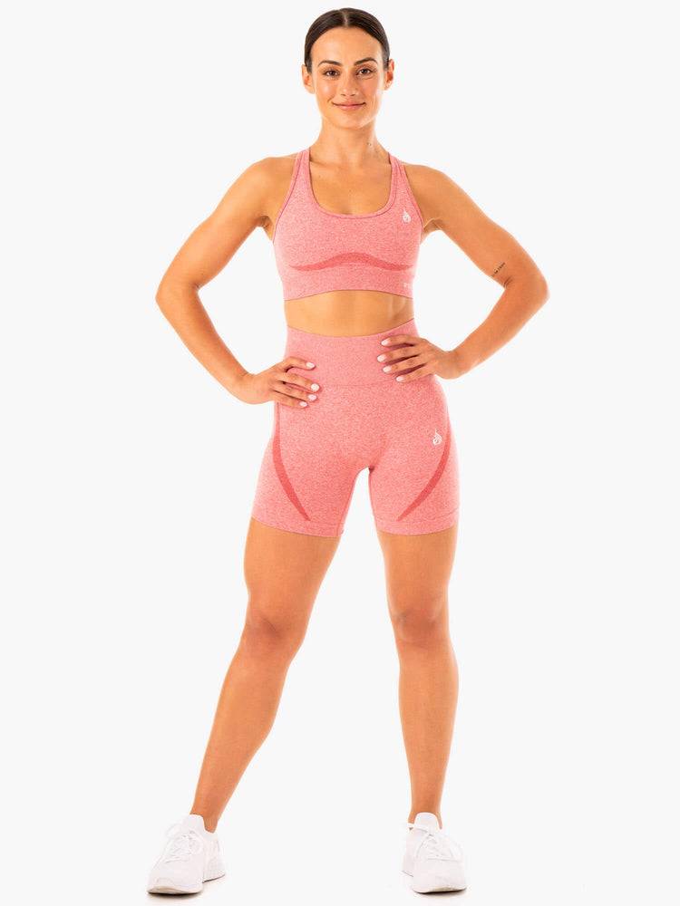 Pink Marl Ryderwear Women Shorts Sculpt Seamless Women's Shorts | AU1984AP