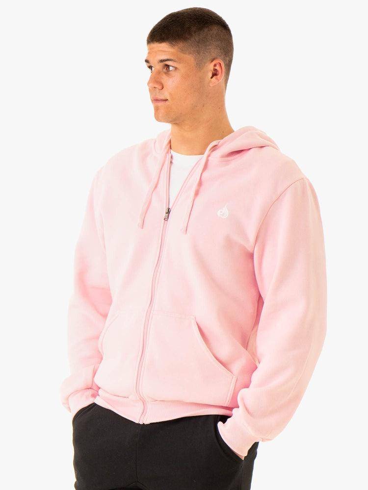 Pink Ryderwear Men Sweaters Essential Zip Up Jacket Men\'s Sweaters | AU1316LH