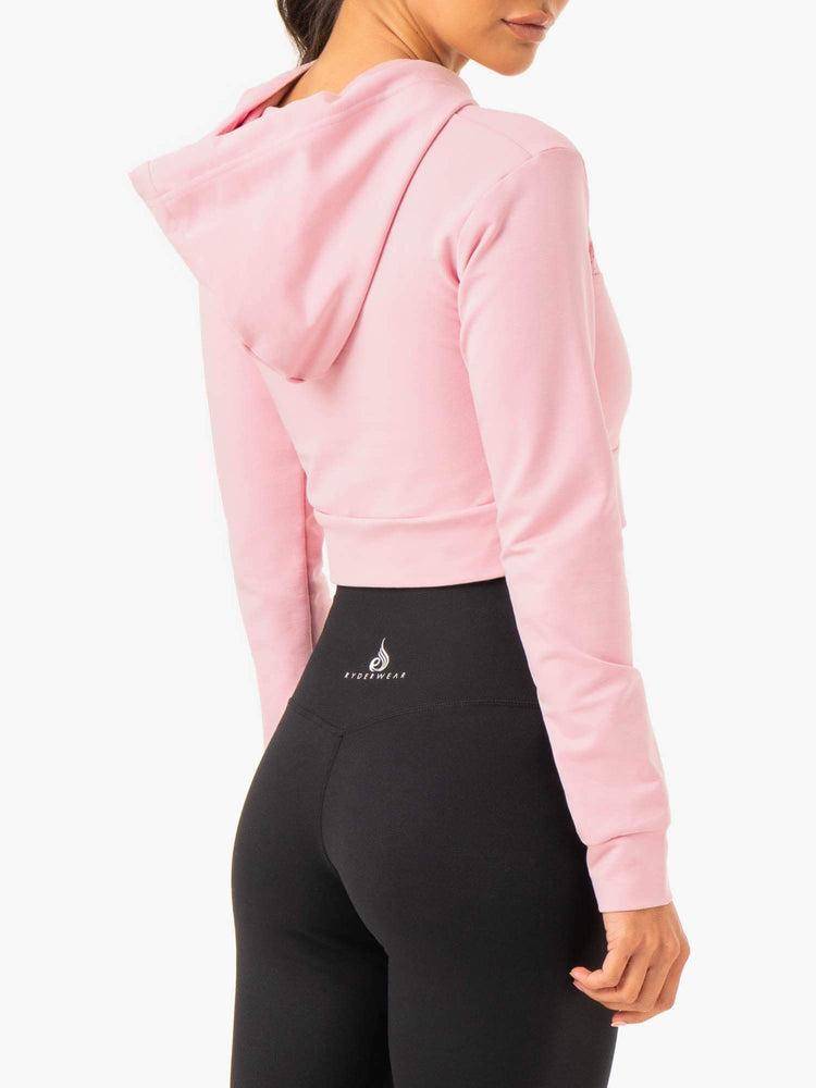 Pink Ryderwear Women Hoodie Hybrid Fitted Women's Hoodie | AU1680LH