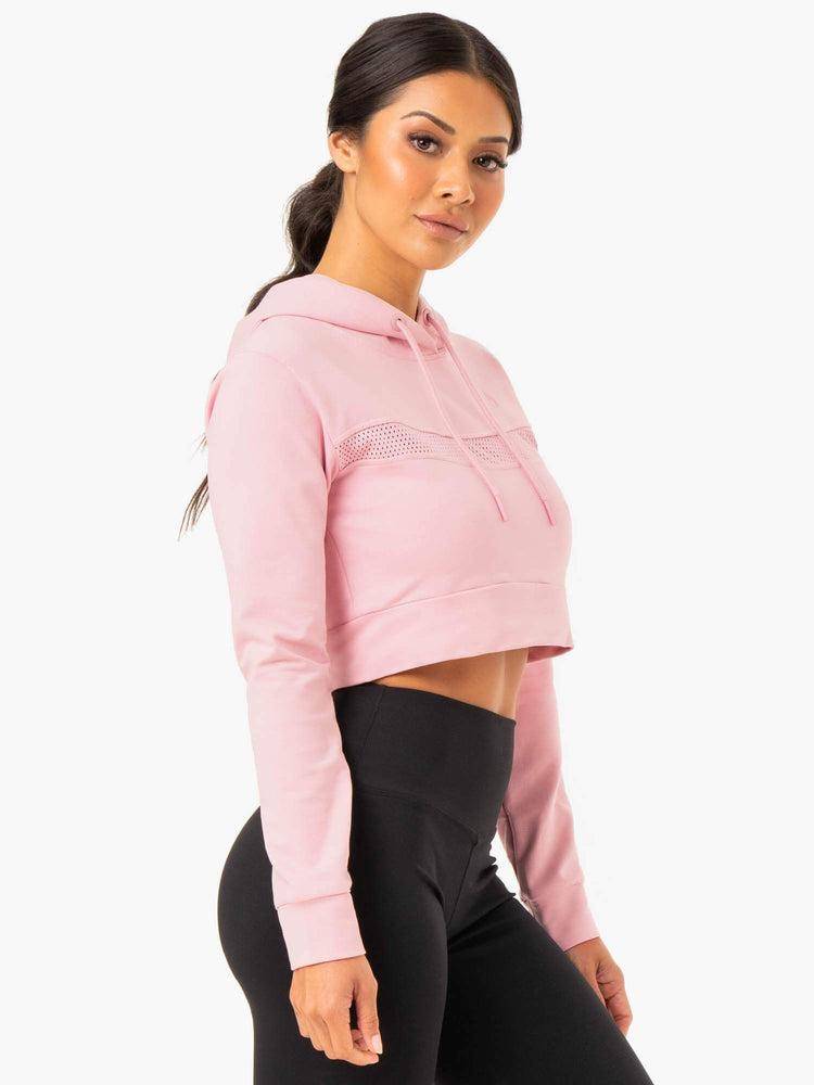 Pink Ryderwear Women Hoodie Hybrid Fitted Women's Hoodie | AU1680LH