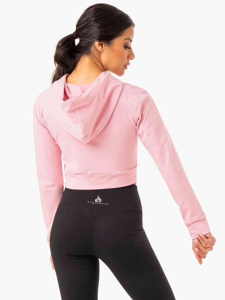 Pink Ryderwear Women Hoodie Hybrid Fitted Women's Hoodie | AU1680LH