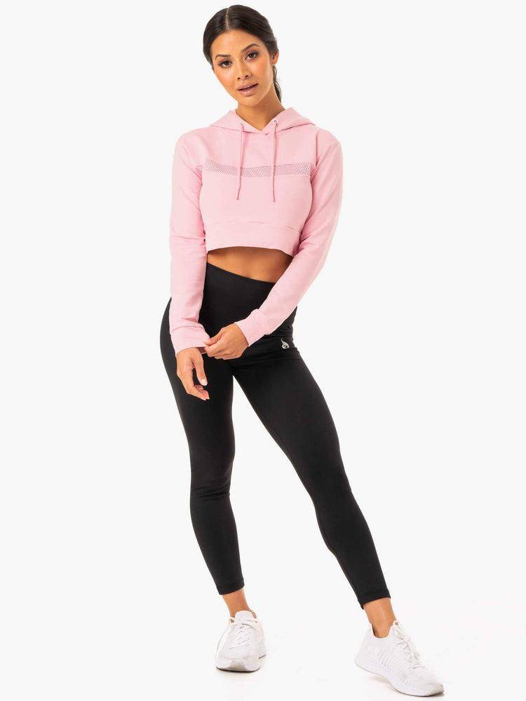 Pink Ryderwear Women Hoodie Hybrid Fitted Women's Hoodie | AU1680LH