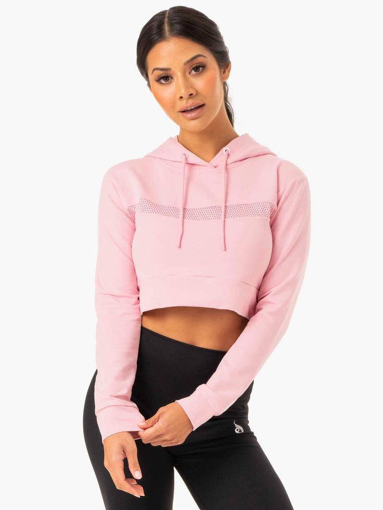 Pink Ryderwear Women Hoodie Hybrid Fitted Women\'s Hoodie | AU1680LH