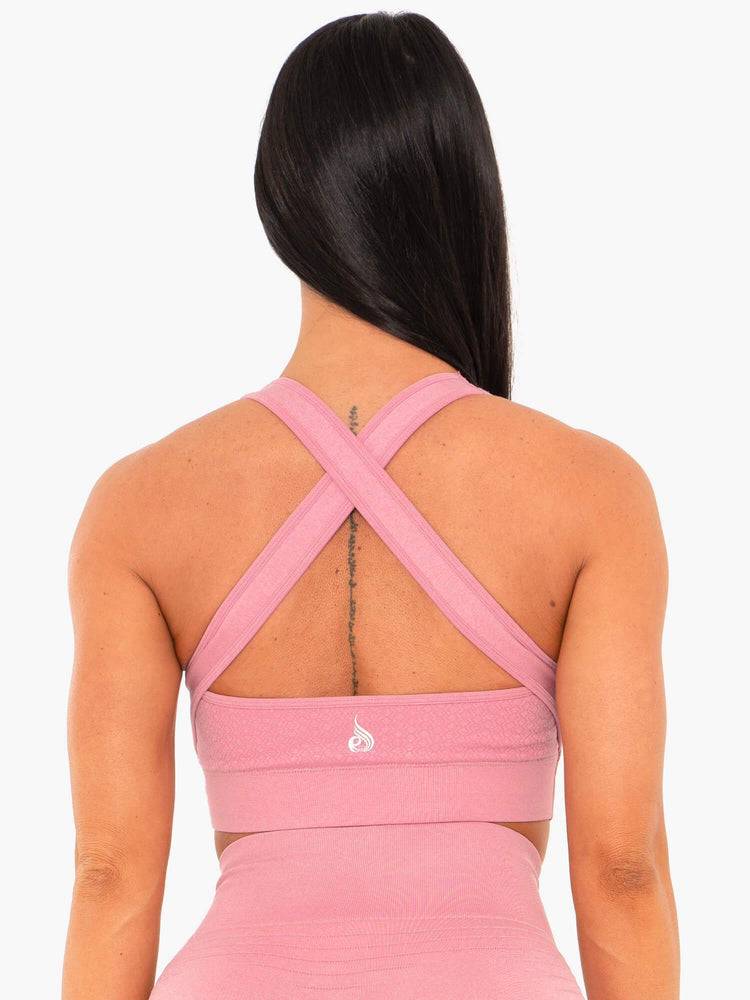 Pink Ryderwear Women Sports Bra Geo Seamless Women's Sports Bra | AU2419AP