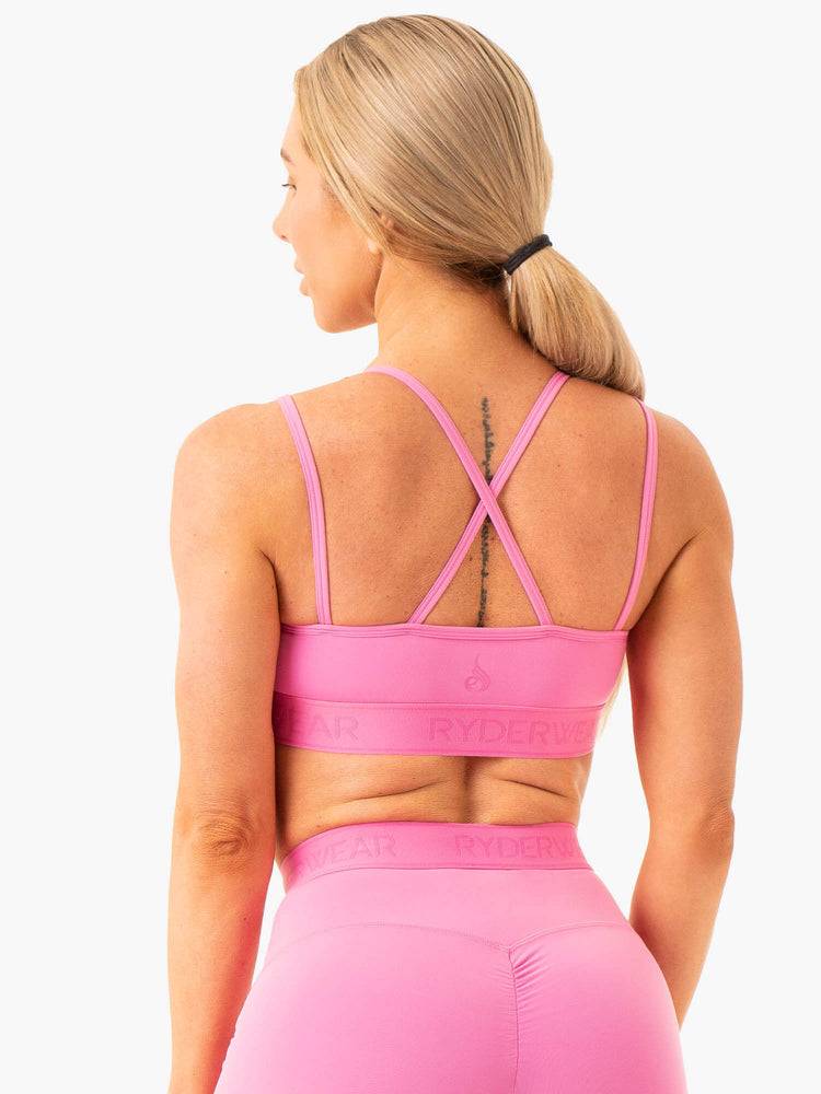 Pink Ryderwear Women Sports Bra Level Up V-Neck Women's Sports Bra | AU2245SO