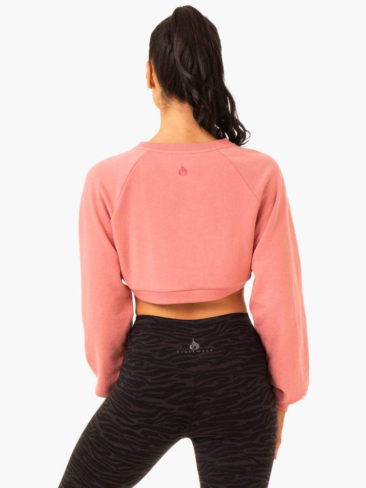 Pink Ryderwear Women Sweaters Emerge Super Crop Women's Sweaters | AU2652TV