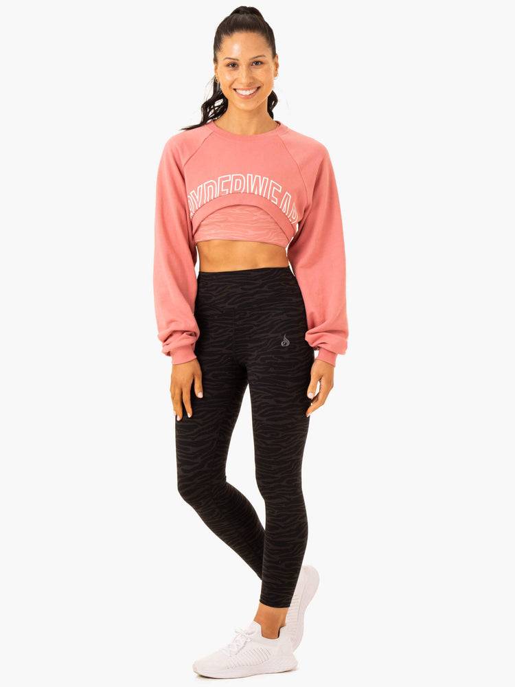 Pink Ryderwear Women Sweaters Emerge Super Crop Women's Sweaters | AU2652TV