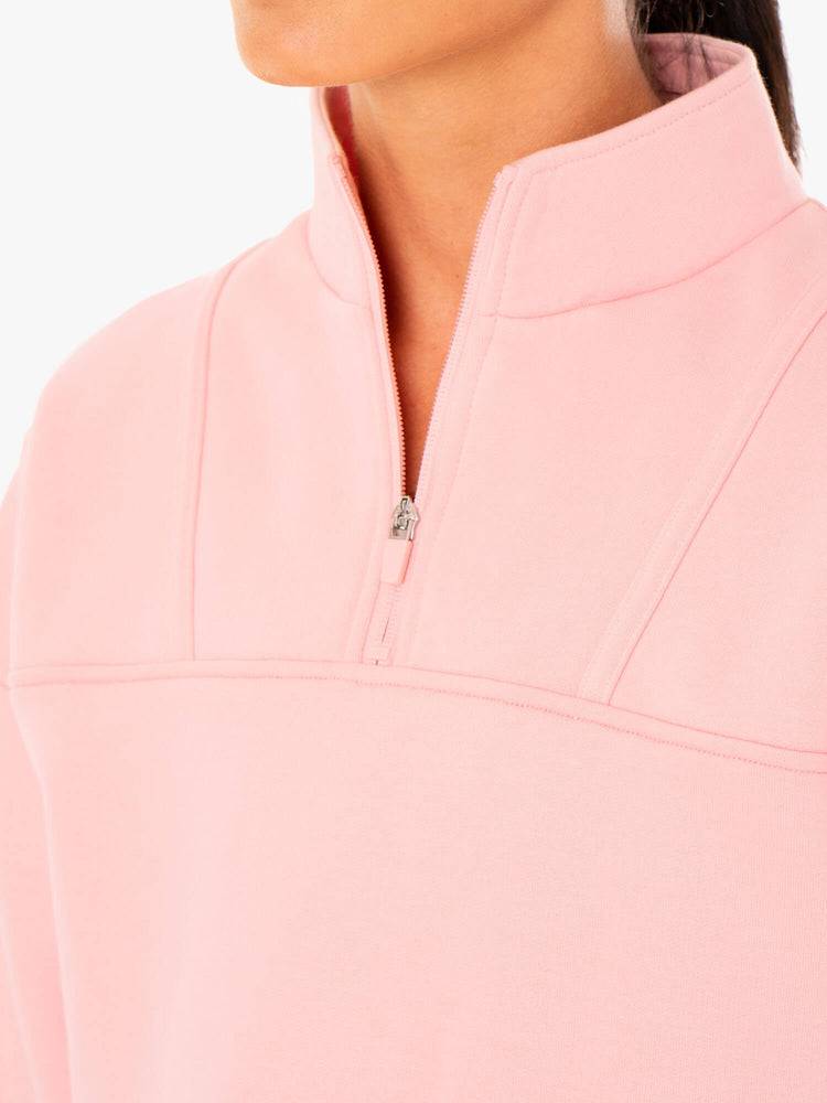 Pink Ryderwear Women Sweaters Evolution Half Zip Women's Sweaters | AU2573DN