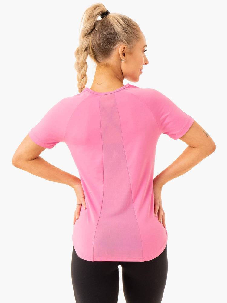 Pink Ryderwear Women T Shirts Level Up Training Women's T Shirts | AU2786DN