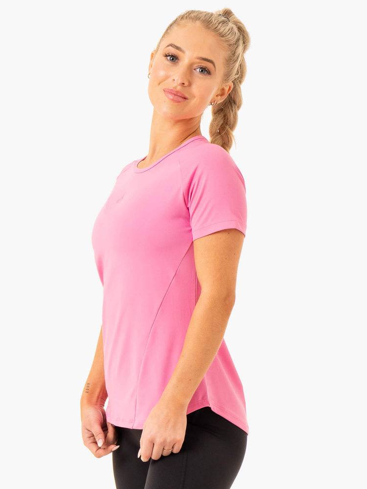 Pink Ryderwear Women T Shirts Level Up Training Women's T Shirts | AU2786DN