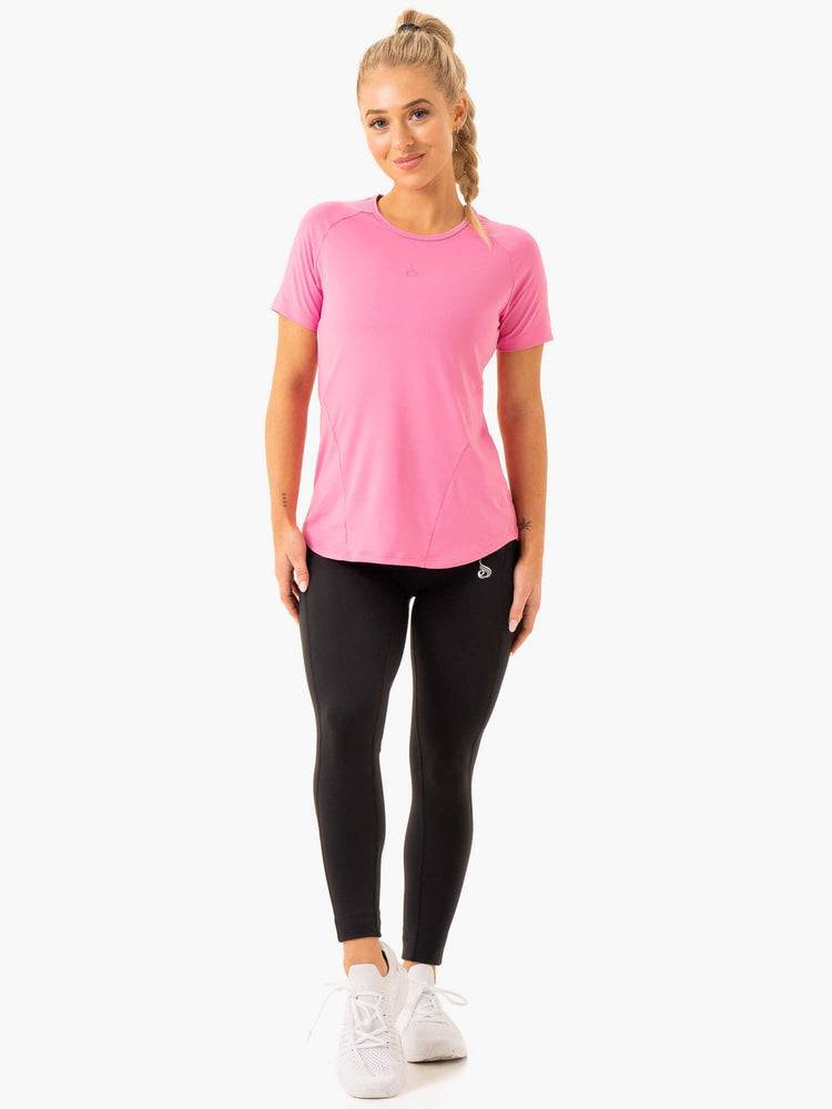 Pink Ryderwear Women T Shirts Level Up Training Women's T Shirts | AU2786DN