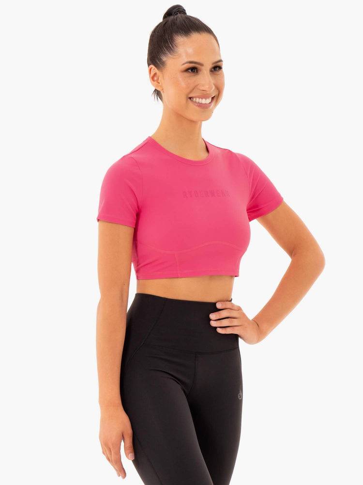 Pink Ryderwear Women T Shirts Sola Fitted Women's T Shirts | AU2697DN